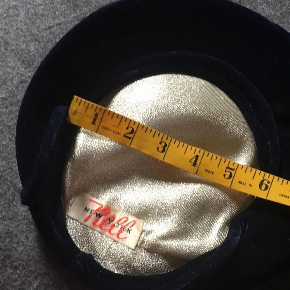 Vintage Navy Velvet New York Nell Hat